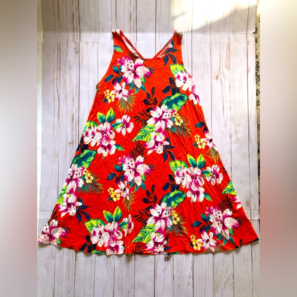 Hollister tropical swing trapeze tank dress